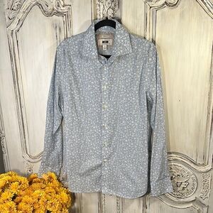Men's Joseph Abboud Modern Fit Blue Floral Long Sleeve Button Down Shirt